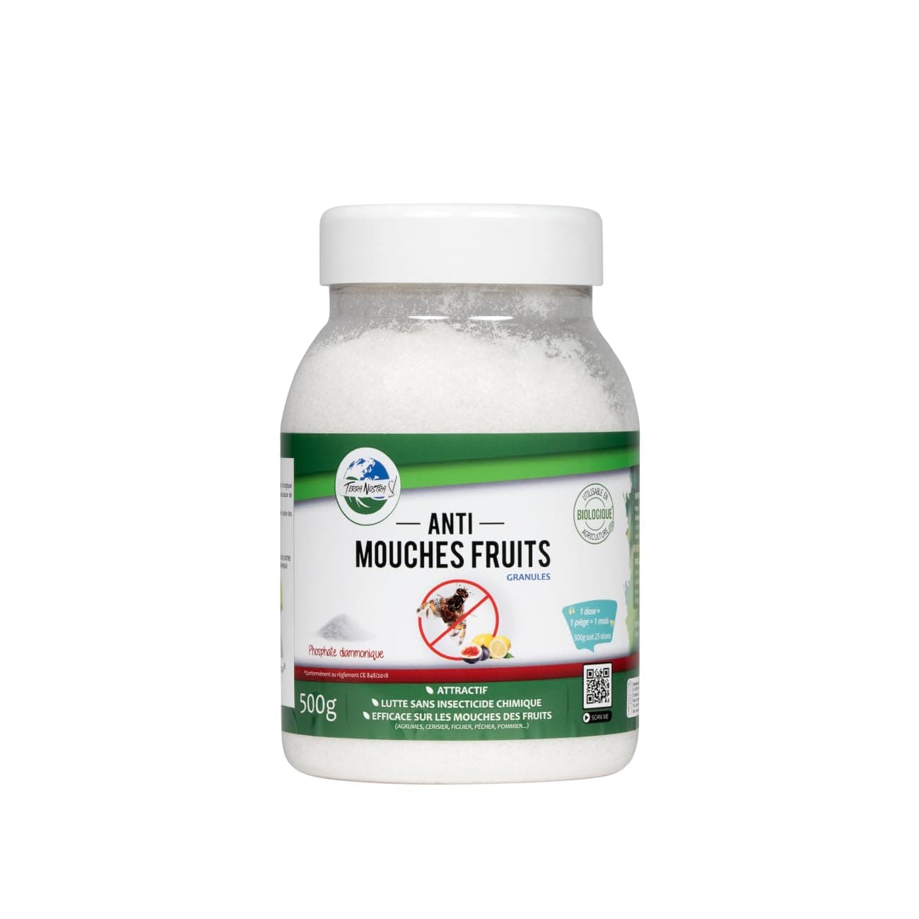 Diammonic Phosphate for Fruit Flies - Natural and Powerful Fly Trap Attractant - 500g for Fruits, Vegetables and Plants