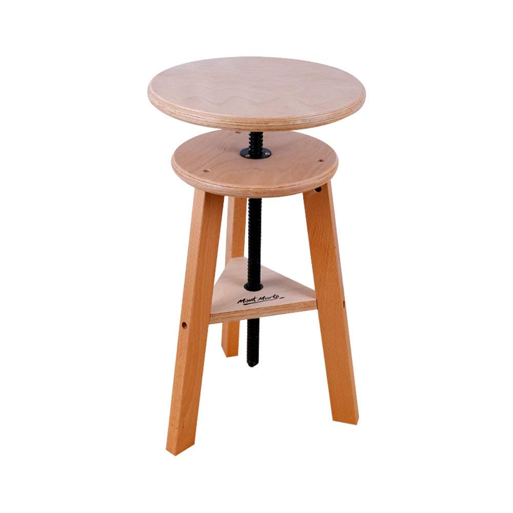 Mont MarteSignature Easel Stool, Use as a Chair, Side Table or Sculpture Stand, Easy Height Adjustment, Beech Wood