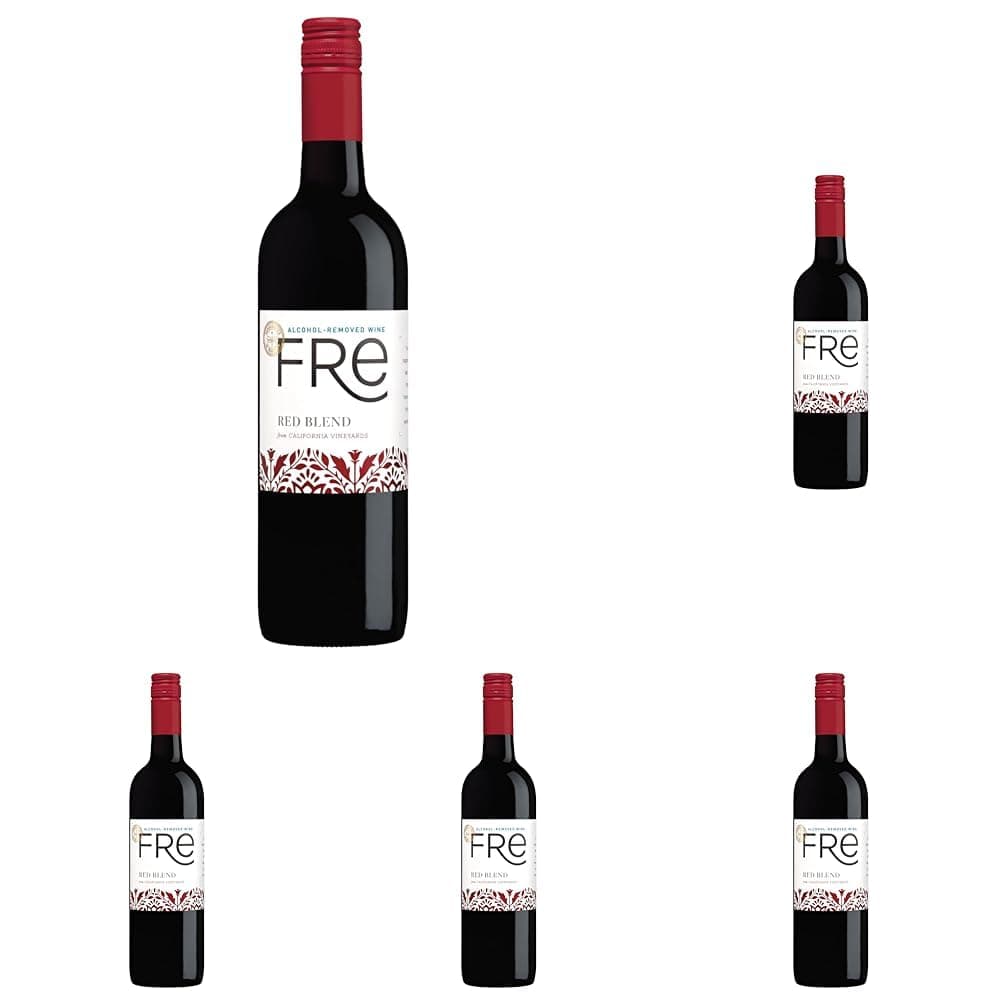 FRE Red Wine Blend, Alcohol-Removed, 750mL Wine Bottle (Pack of 5)