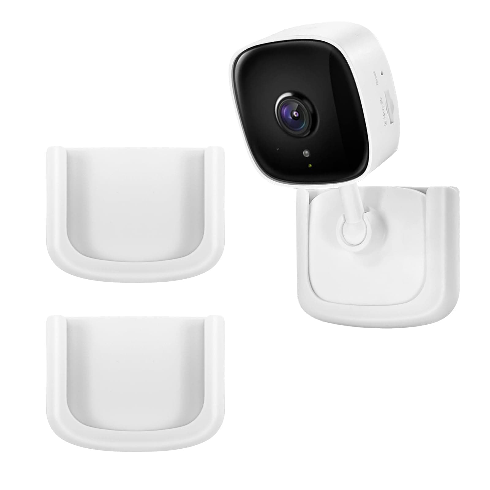 2 Pack Adhesive Wall Mount Bracket Stand Fits for Tapo Indoor Security Camera C100,C110,No Drilling Easy Installation Window Mount Camera Holder fits for TP Link Cam