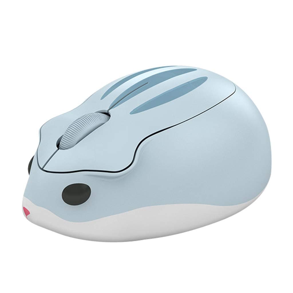 2.4GHz Wireless Mouse Cute Hamster Shape Less Noice Portable Mobile Optical 1200DPI USB Mice Cordless Mouse for PC Laptop Computer Notebook MacBook Kids Girl Men Women Mom Dad Gift (Blue)