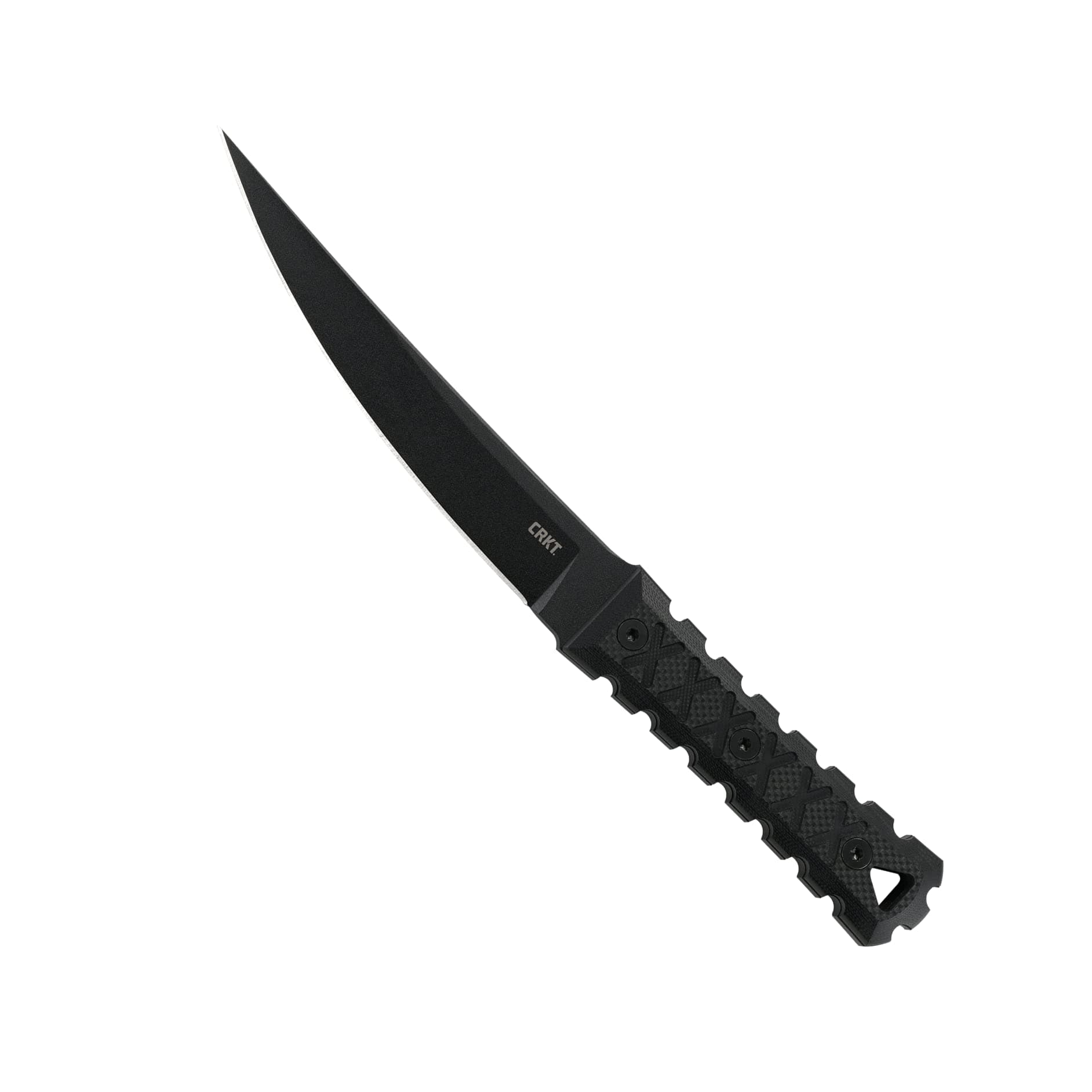 HZ6 Fixed Blade Knife with Sheath: SK-5 Plain Edge Black Coated Blade, G10 Handle, 2927