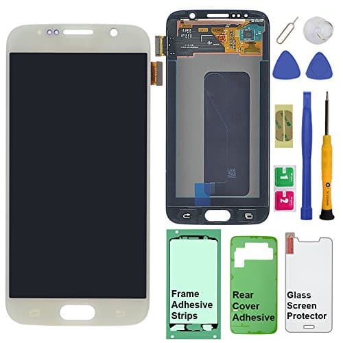 Display Touch Screen (AMOLED) Digitizer Assembly for Samsung Galaxy S6 (5.1 inch) G9200 G920A G920P G920T G920V G920R4 G920F G920I G920FQ G920K G920L G920S (for Phone Repair Replacement) (White Pearl)