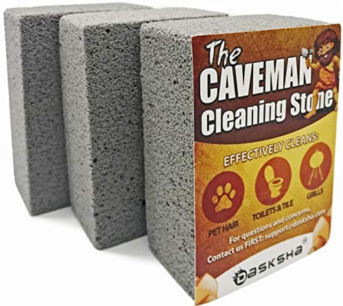 DASKSHA 3-Pack BBQ Stone Grill Cleaner Bristle-Free - 4 Inch Pumice Brick