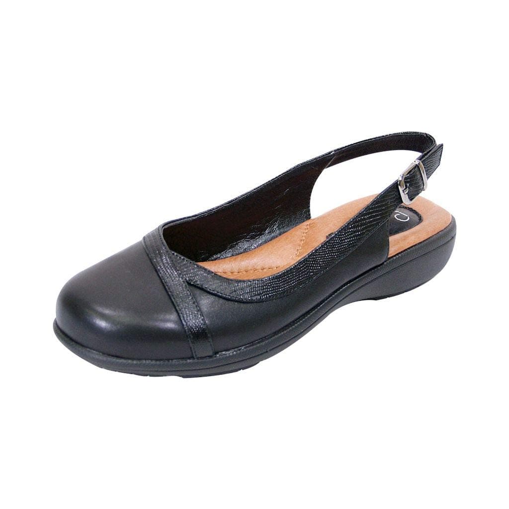 PeerageJune Women Wide Width Casual Leather Slingback Clogs
