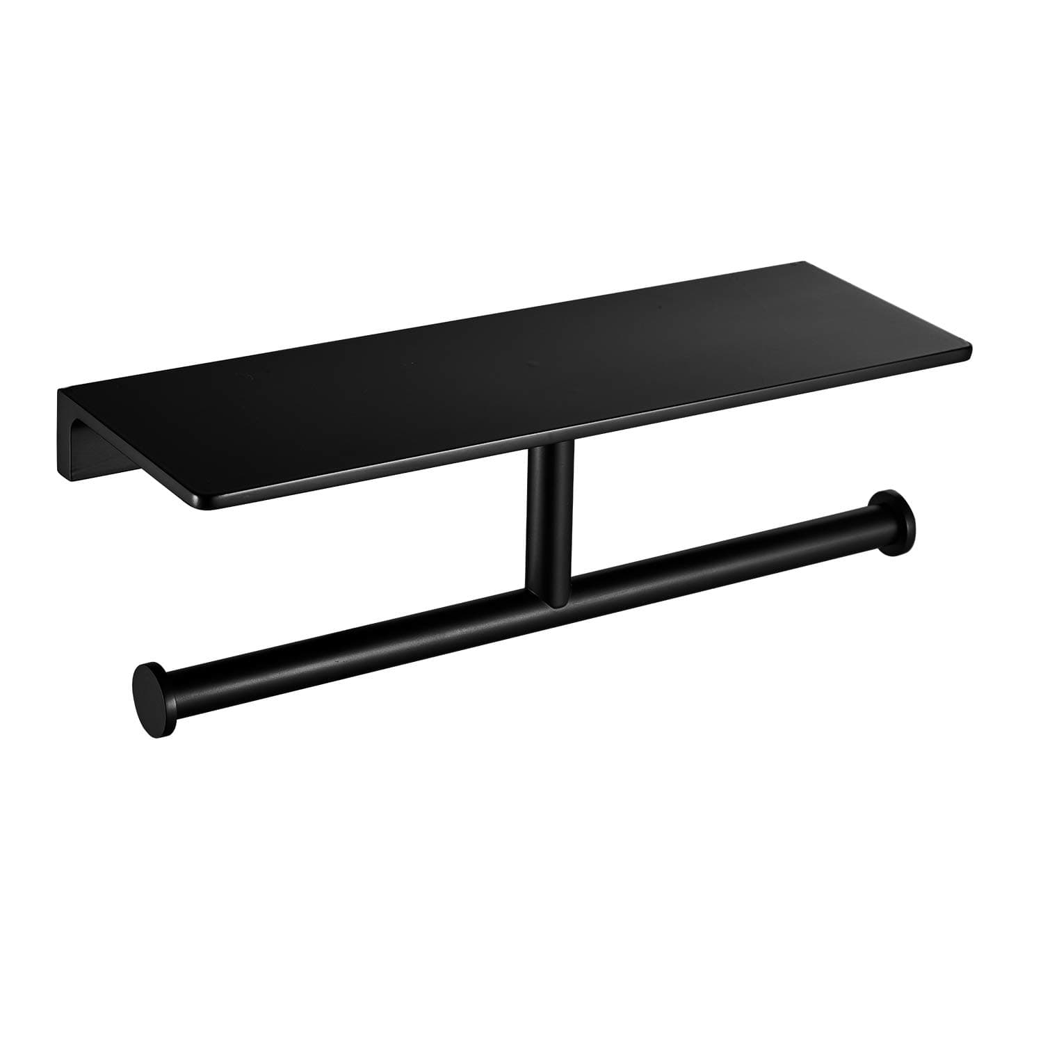 Double Roll Toilet Paper Holder with Solid Brass Shelf and Superior Hotel Style Toilet Paper Dispenser, Saving Storage, Oil Rubbed Black Finish