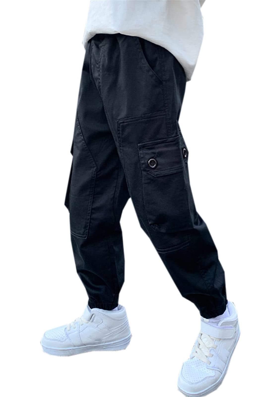 SANGTREEBoys' Classic Cargo Pants with Pockets, 4-13 Years