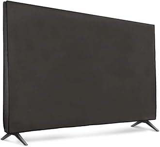 kwmobile Indoor 75" TV Cover – Television Dust Cover Screen Protector – TV Screen Dust Protection – Synthetic Fabric Dark Grey