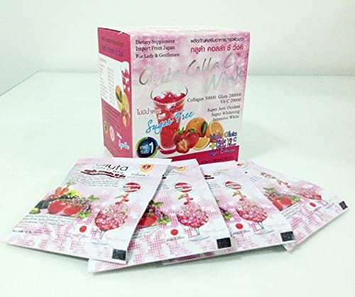 12 Boxes X Result Within 7 Days Gluta Colla C Wink Juice Plus Whitening Glutathione 200000mg, Collagen, Vitamin C Plus. (1 Box = 10 Sachets) (Anti-aging, Whitening, Reduce Acne, Firming, Remove Freckles, Reduce Scar)