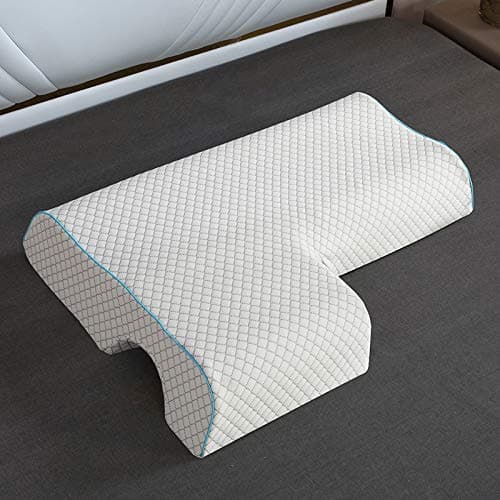 Pillow, Couples Pillow, Arched Cuddle Pillow with Slow Rebound Memory Foam for Arm Rest, Anti Pressure Hand Pillow for Couples Sleeping Noon Breaks Home (C-right)