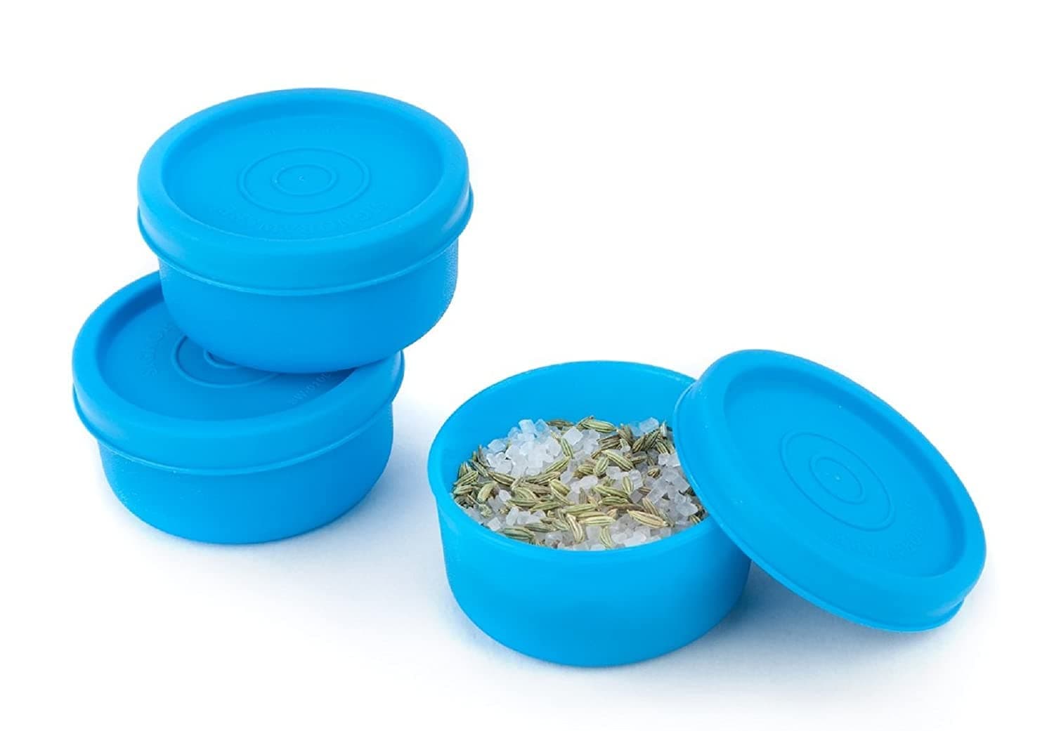 Signora Ware Nano Plastic Container Set Of 3, Small Boxes For Storage Mini Items, Food Grade Bpa Free, Microwave Safe, Airtight Spill Proof Leak Free (Set Of 3 - 40Ml Each Box , Blue)