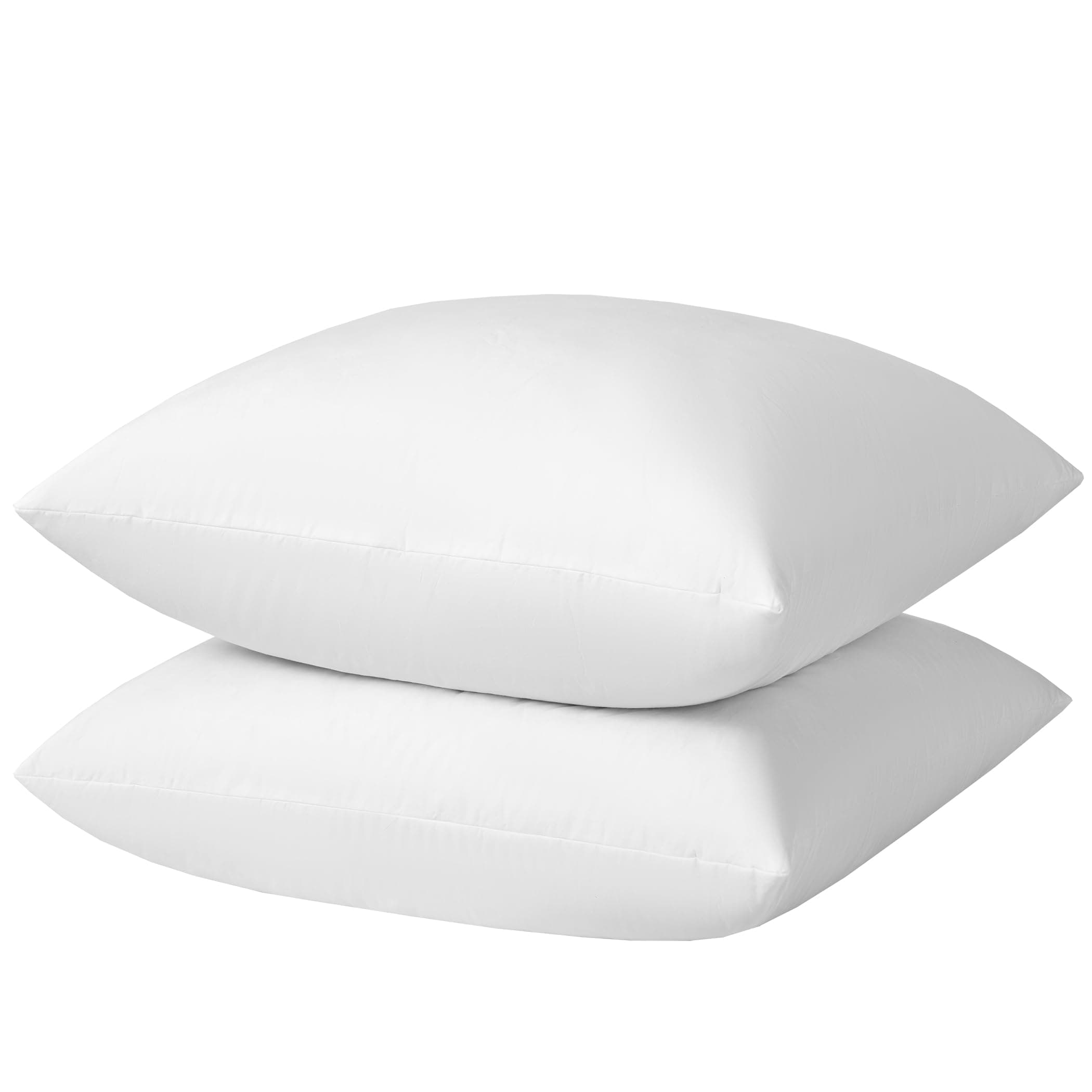 Euro Bed Pillows Inserts 28x28 - Down Feather Pillow Inserts-Cotton Fabric-Set of 2-White