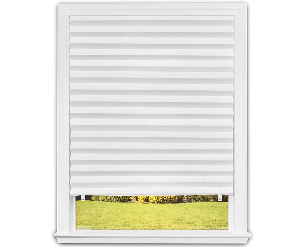 Redi Shade No Tools Original Light Filtering Pleated Paper Shade White, 36" W x 72" L, 6 Pack