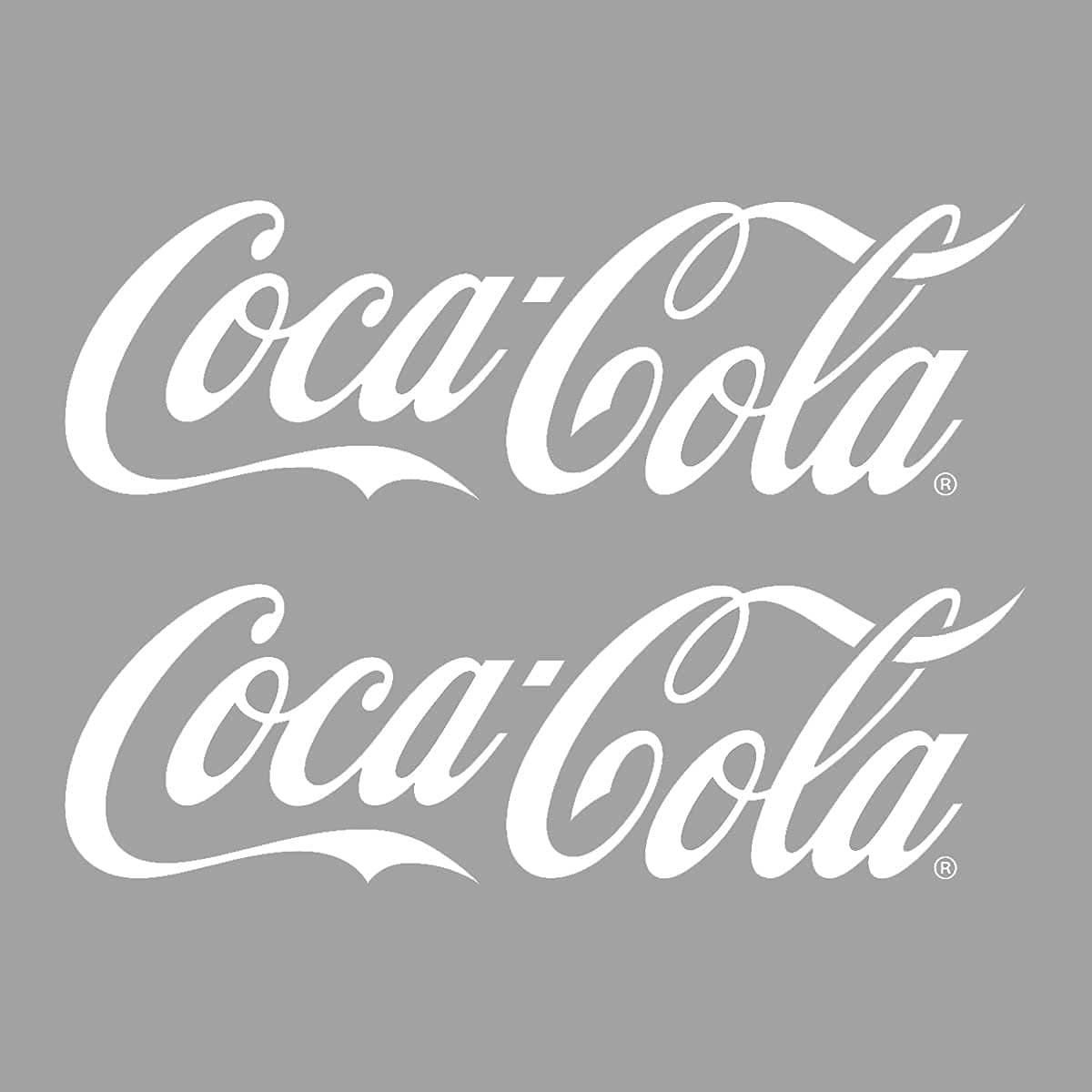 Coca Cola Script Cut Out Vinyl Sticker Set of 2, Coca-Cola Classic Peel and Stick Decals, Fridge, Cooler, Laptop, Car Bumper (11.5 x 3.5 Inch, White)