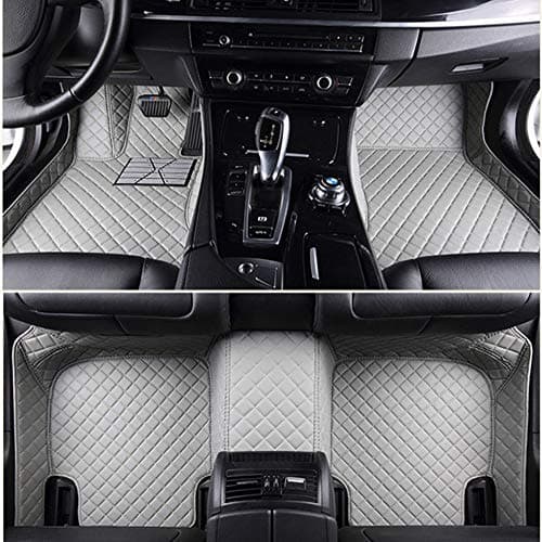 Custom Car Mat Fit for 98.99% Car Models Waterproof Full Coverage All Weather Protection Leather Car Floor Mats (Gray)