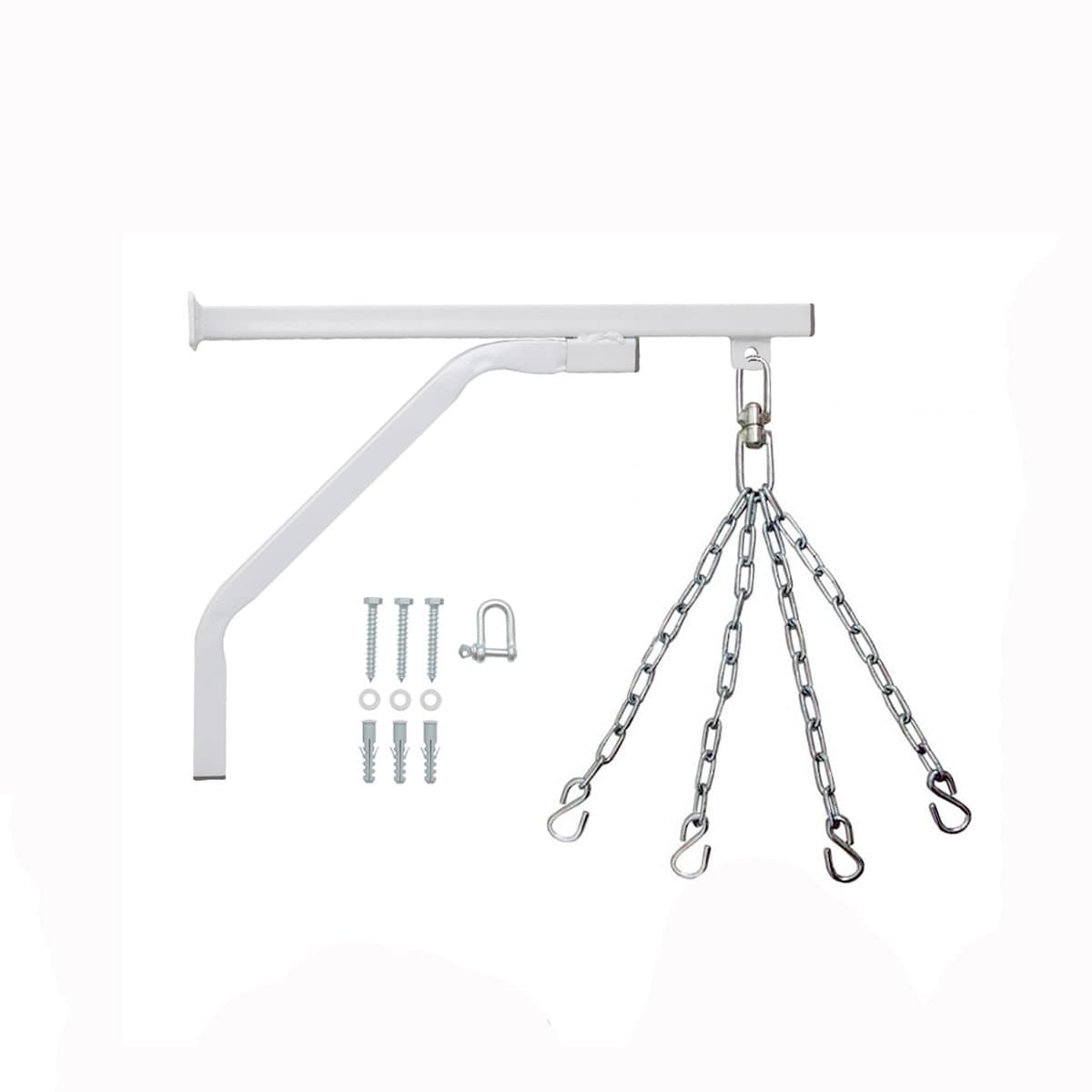 Maxx White 18" heavey duty Punch Bag Wall Bracket + chain boxing punchbag