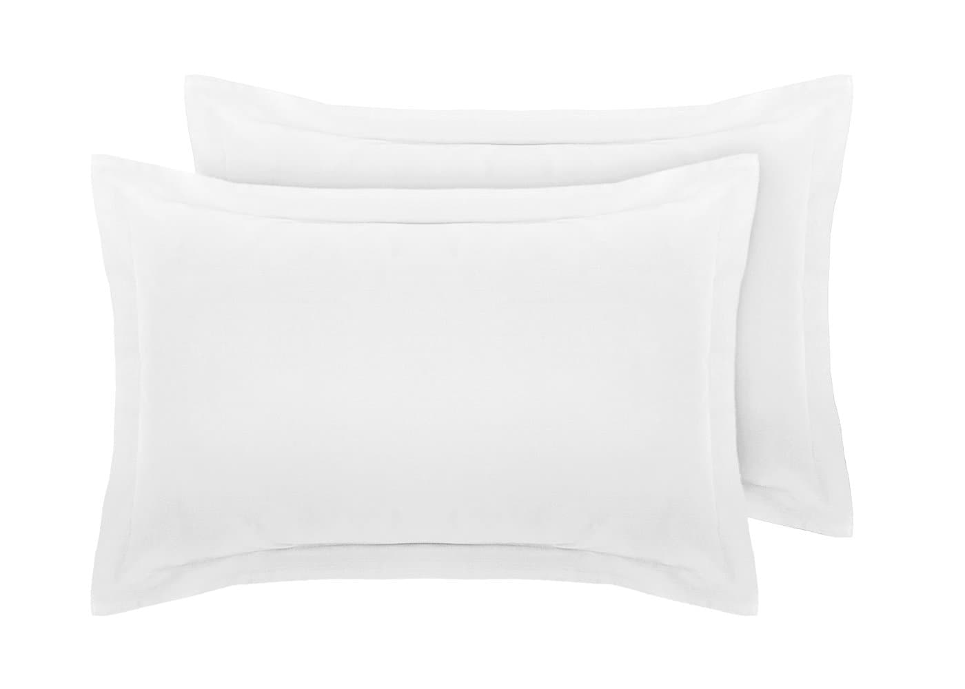 Divine Textiles Pillow Cases Easy Care Non Iron Percale 18 Colours, Pair Of Oxford Pillow Cases - White