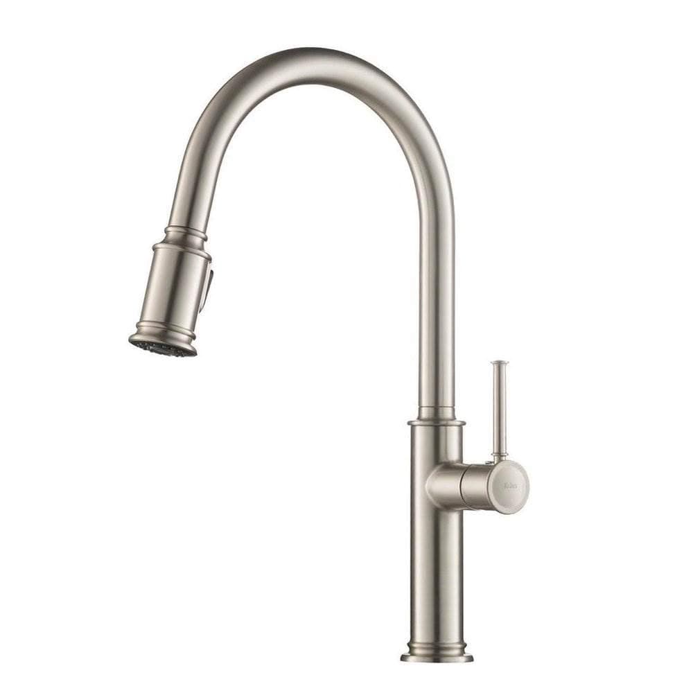 Sellette Single Handle Spot Free Stainless Steel Pull-Down Kitchen Faucet with Deck Plate, KPF-1680SFS