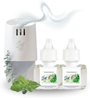 Eucalyptus Spearmint Plug in Air Freshener, Scented Oil Refills, 2 Refills + Diffuser