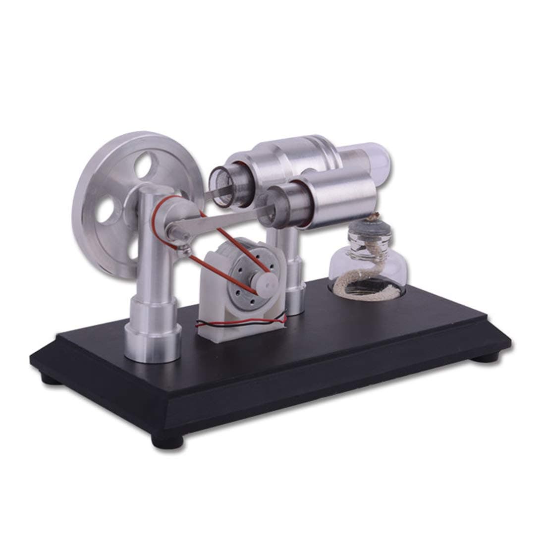 DAN DISCOUNTS DIY Stirling Engine Model Double-cylinder Hot Steam Power Mechanical Work Physical Educational Toy