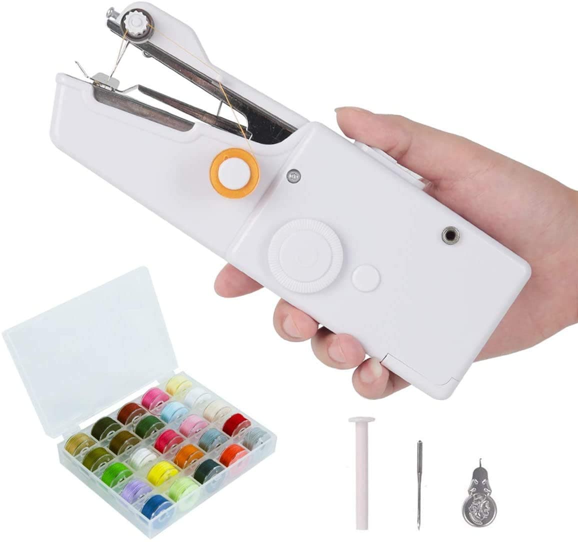 Nifogo Mini Sewing Machine - Mini Handheld Stitch Portable with Sewing Kit for Fabric, Clothing, Kids Cloth, Home Travel Use (A-75pcs.)