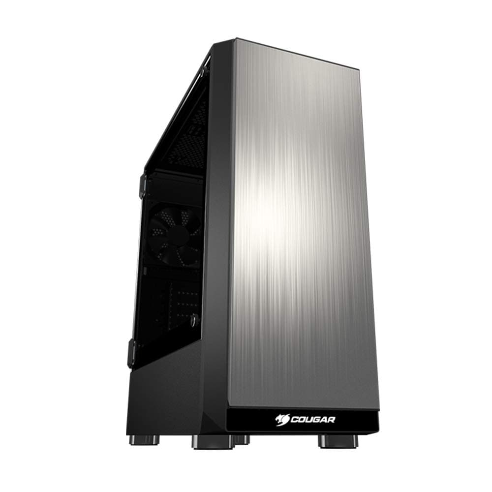 Cougar Trofeo Mid-Tower Case with A Brushed Steel Front Panel and A Hinged Tempered Glass Side Panel