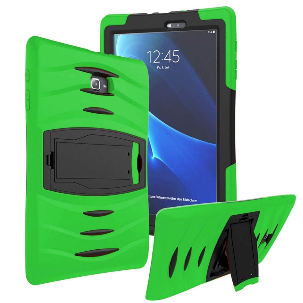 KIQ Galaxy Tab A 8.0 2015 T350 Case, Full-Body Shockproof Military Heavy Duty Case Cover Screen Protector Stand Samsung Galaxy Tab A 8.0 SM-T350 SM-T355 (2015) (Armor Green)
