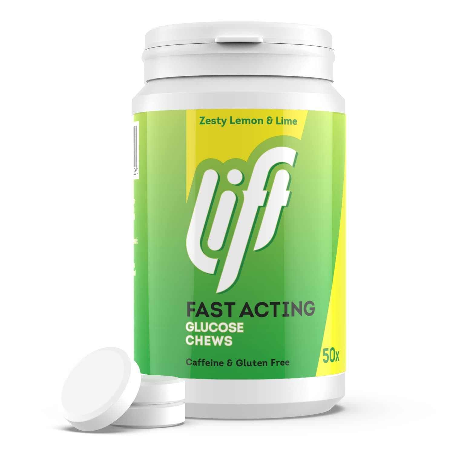 Lift | Fast-Acting Glucose Chewable Energy Tablets | Lemon & Lime | 6 Pack of 50-Tablet Tubs