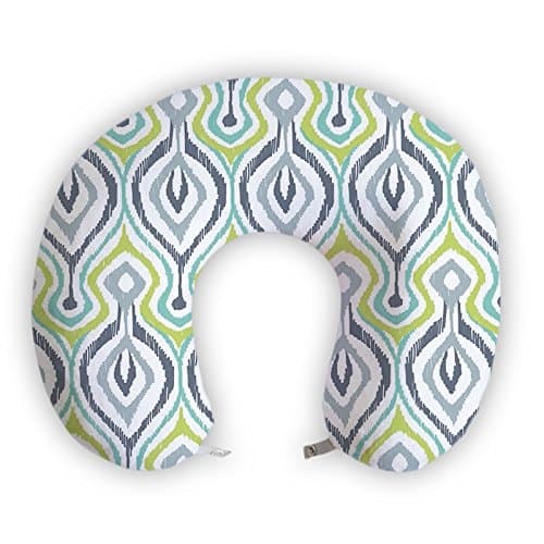 Enjoy It Silver Lime Green Drop U-Shape Neck Pillow with Soft Nap Surface and Memory Foam Insert