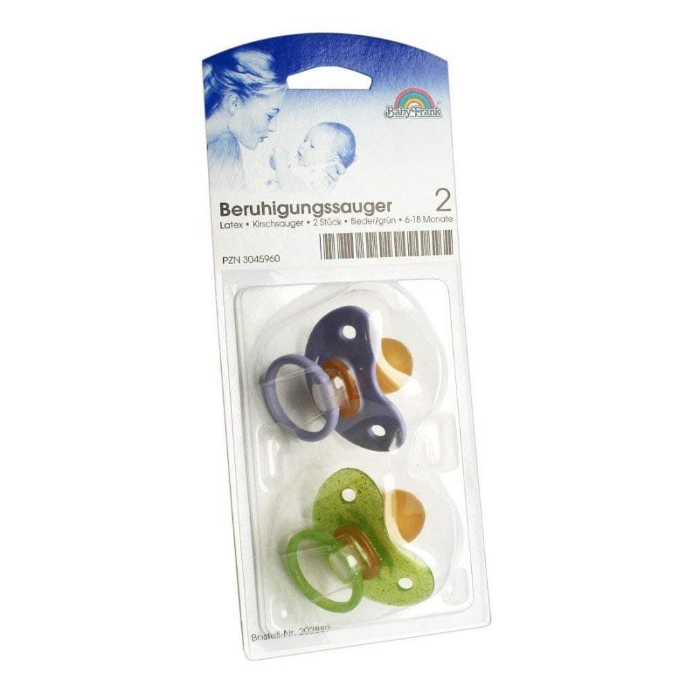 Cherry-Shape Dummy Latex Size 2 6-18 Months Lilac/Green Pack of 2