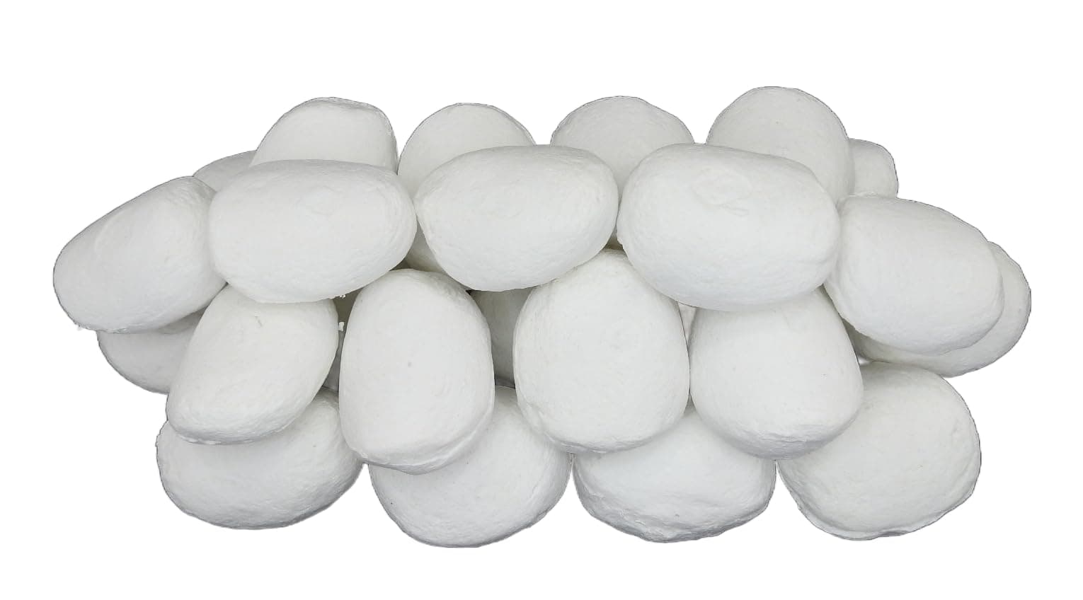 The Stove Wizard White Ceramic Replacement Pebbles, 20 Pieces for Gas, Electric, LPG and Bio Ethanol Fires, 60mm x 40mm x 40mm approximate