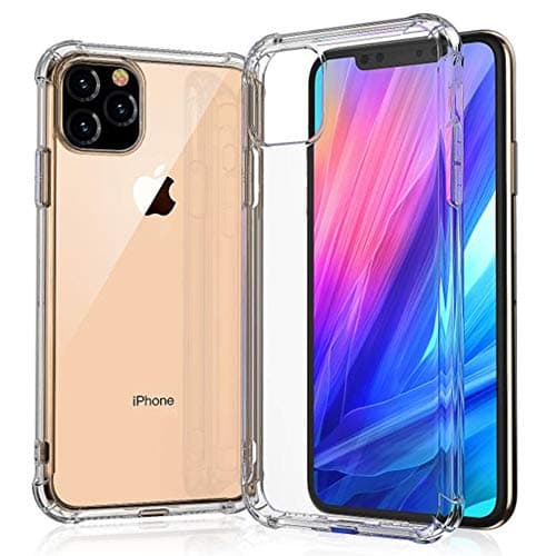 Case for iPhone 11 Pro,Lozeguyc iPhone 11 Pro Sleek Hard PC Back Rugged TPU Frame Cover Crystal Clear Hybrid Rubber Shockproof Case for iPhone 11 Pro 5.8 Inch-Clear