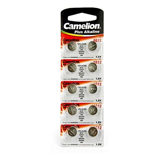 Camelion AG12 Button Cell Batteries, Alkaline Button Battery, 1.5V 10pcs Per Pack