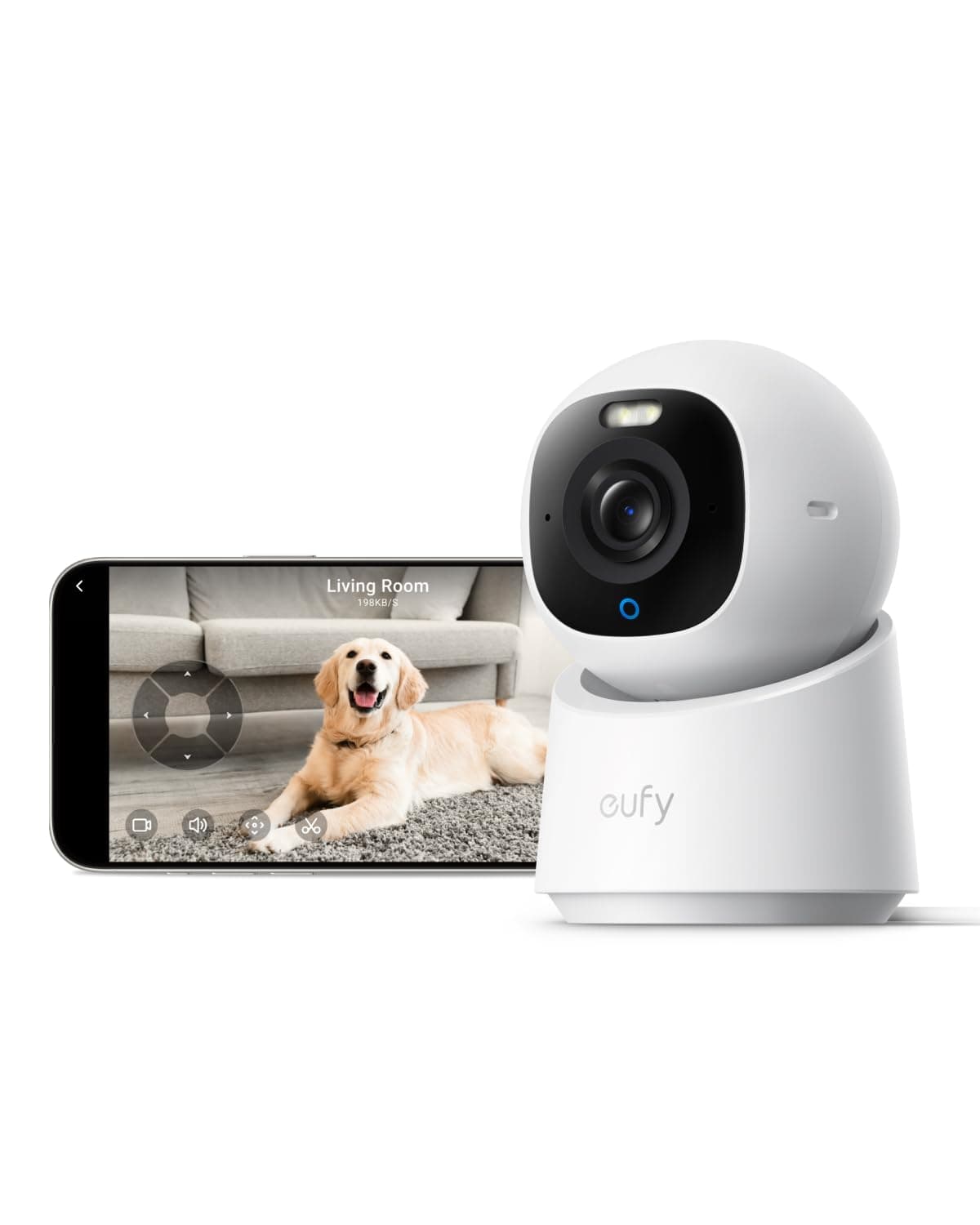 camera E30 Indoor Security Camera 4K Dog/Pet Camera/Baby Monitor, No Subscription, 360° Pan &Tilt,Human/Pet Auto Tracking,24/7 Recording,Colour Night Vision,Works with Homekit
