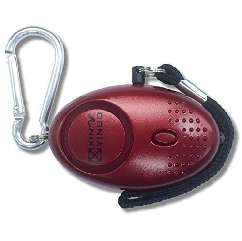 Xinyinuo Metalic Red Mini Loud Personal Staff Panic Rape Attack Safety Security keyring Alarm with Torch 140DB