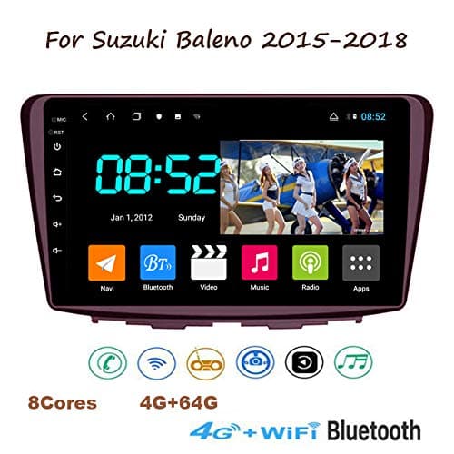 Yuahwyehe Android Car Stereo 9 Inch Android 9.0 HD Touchscreen GPS Navigation for Suzuki Baleno 2015-2018 Bluetooth Support 4G WiFi Screen,WiFi,BT,Mirror Link,Radio Tuner