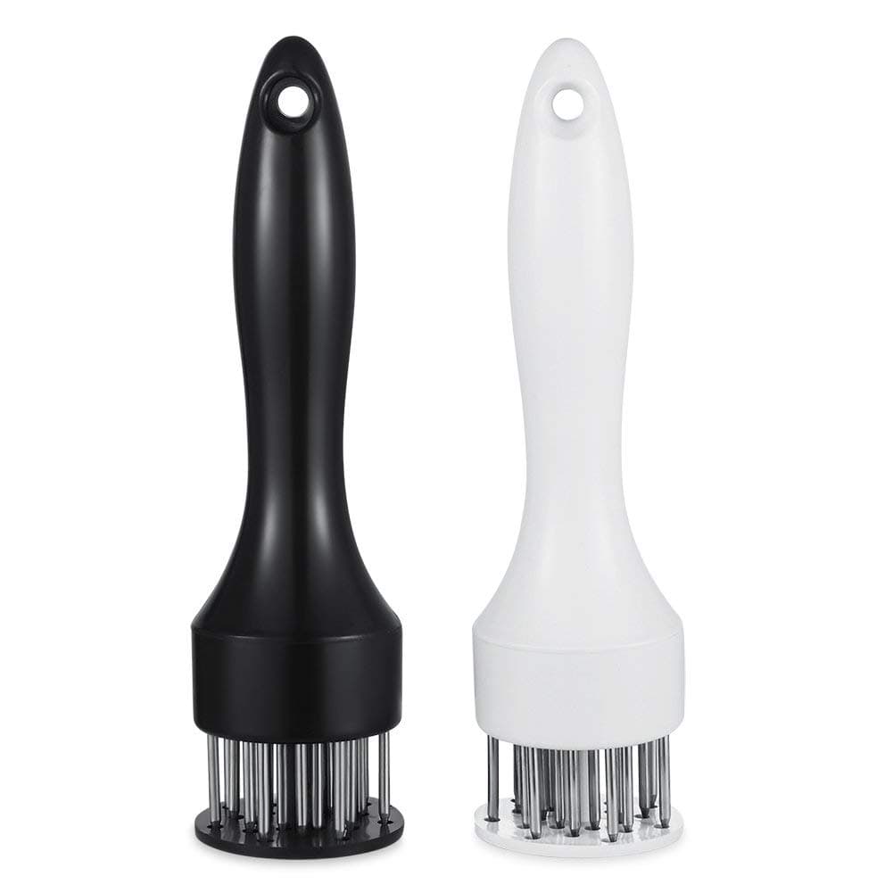 seeway 2 Pack Meat Tenderizer Tool, 21-Pin Stainless Steel Meat Tenderizer Needle with Safety Guard For Maximize the Flavor of Fish, Pork, Beef & Chicken, No More Hammer or Mallet Pounding.