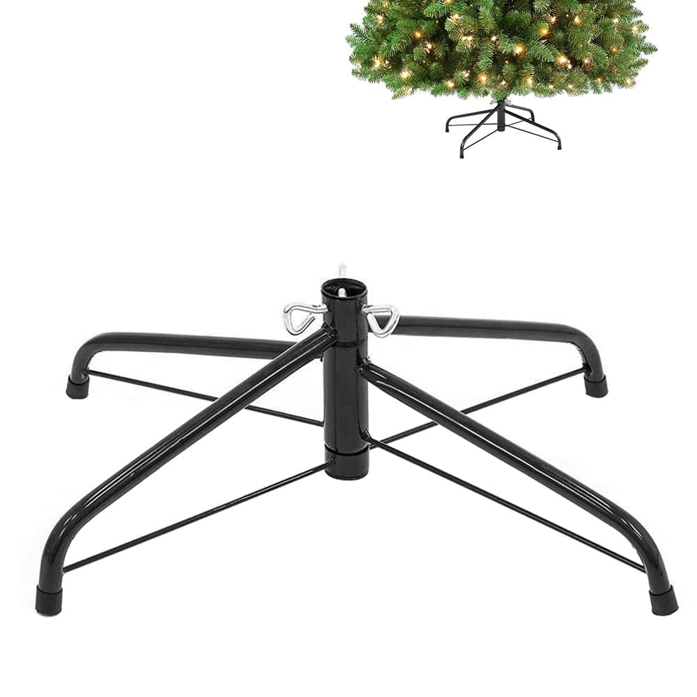 EWRITN Christmas Tree Stand for Artificial Tree Folding Stand, Replacement Xmas Tree Stand Base for 4 Ft to 8.5Ft Artificial Trees,Fits 0.5-1.25 Inch Tree Pole,Black
