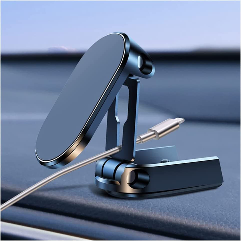 Foldable Aagnetic Suction Car Phone Holder,720°Multi-Angle Free Rotation Foldable Storage Multi-Functional Phone Holder Interior Accessory for Car SUV Truck Van (Black)