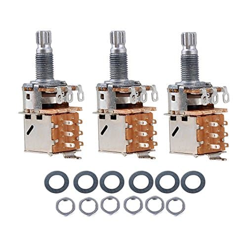 Yibuy A500K Push Pull OHM Audio Volume Guitar Potentiometer Switch Coil Tap Pack of 3