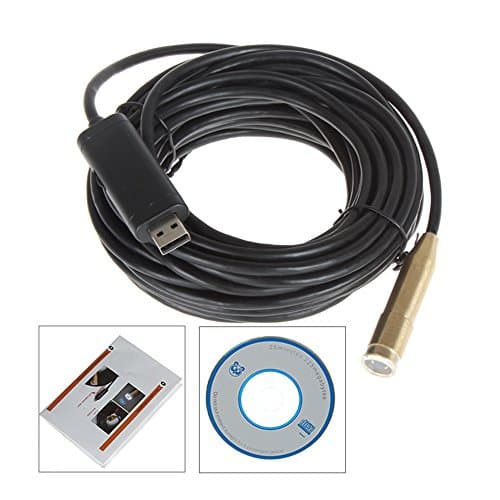 YSB-015 5M LED Night Vision Copper Head Pipe Endoscope USB Industrial Waterproof Endoscope, Apply to Pipe Maintaining/Car Maintaining/ Household Electronic ApplianceSewer/ (Line length: 10 M)