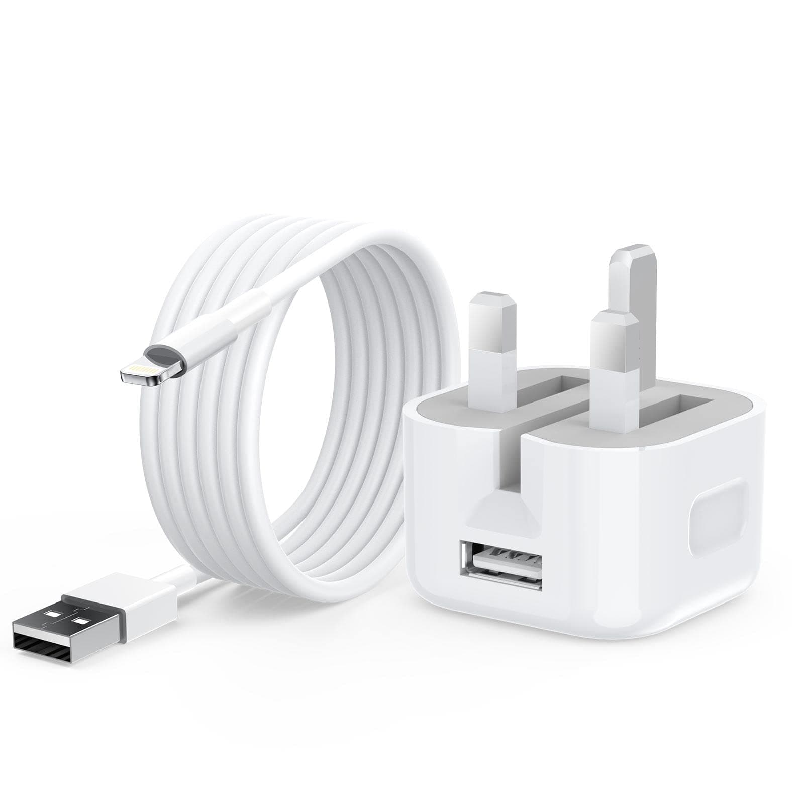 iPhone   Charger  Plug and Cable【Apple MFi Certified】2M Lightning Cable and USB Wall  Charger  Plug,USB Wall  Charger  Adapter Compatible with  iPhone  12/12 Pro/13/13 Pro/ SE /11/11 Pro/XS Max/XR/X/8/7/6/iPad