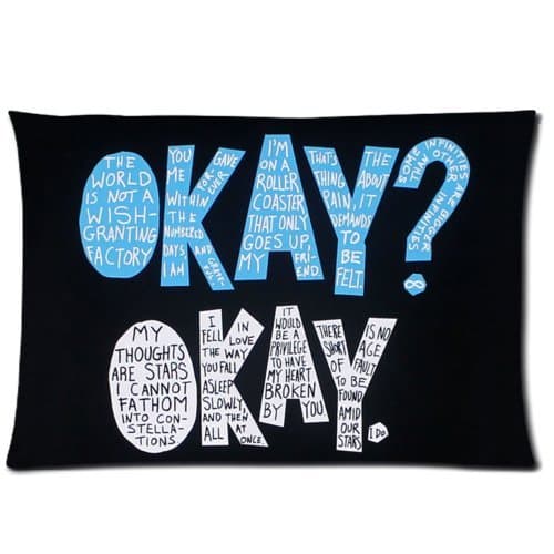 Okay? Okay Cotton & Polyester Soft Cushion Throw Case Pillow Case Cover 20x30 inch (one side)