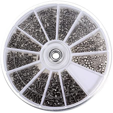 12 Kinds M1 M1.2 M1.4 M1.6 Small Stainless Steel Screws Electronics Assortment Kit (600)