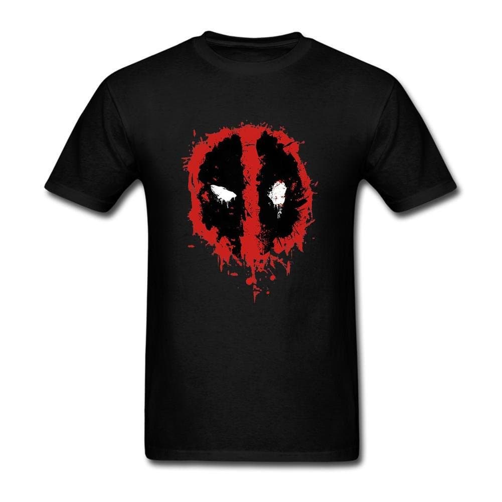 Yanho Marvel Deadpool Splatter Icon Graphic Baseball Men's Tee Black M