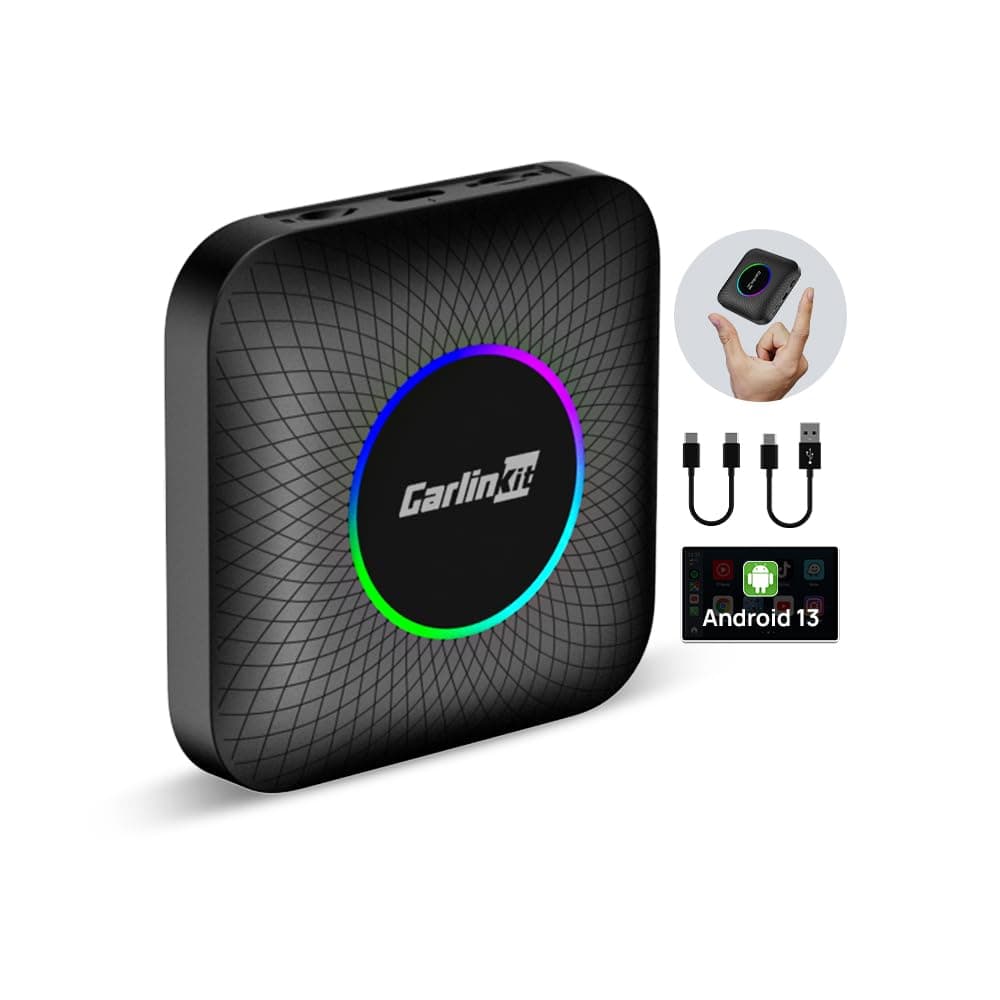 New Android 13 AIBOX LED Ambient: Wireless CarPlay/Android Auto Adapter,Qualcomm SM 6225,8GB+128GB, Support YouTube/Netflix/Disney+/OTA Upgrade