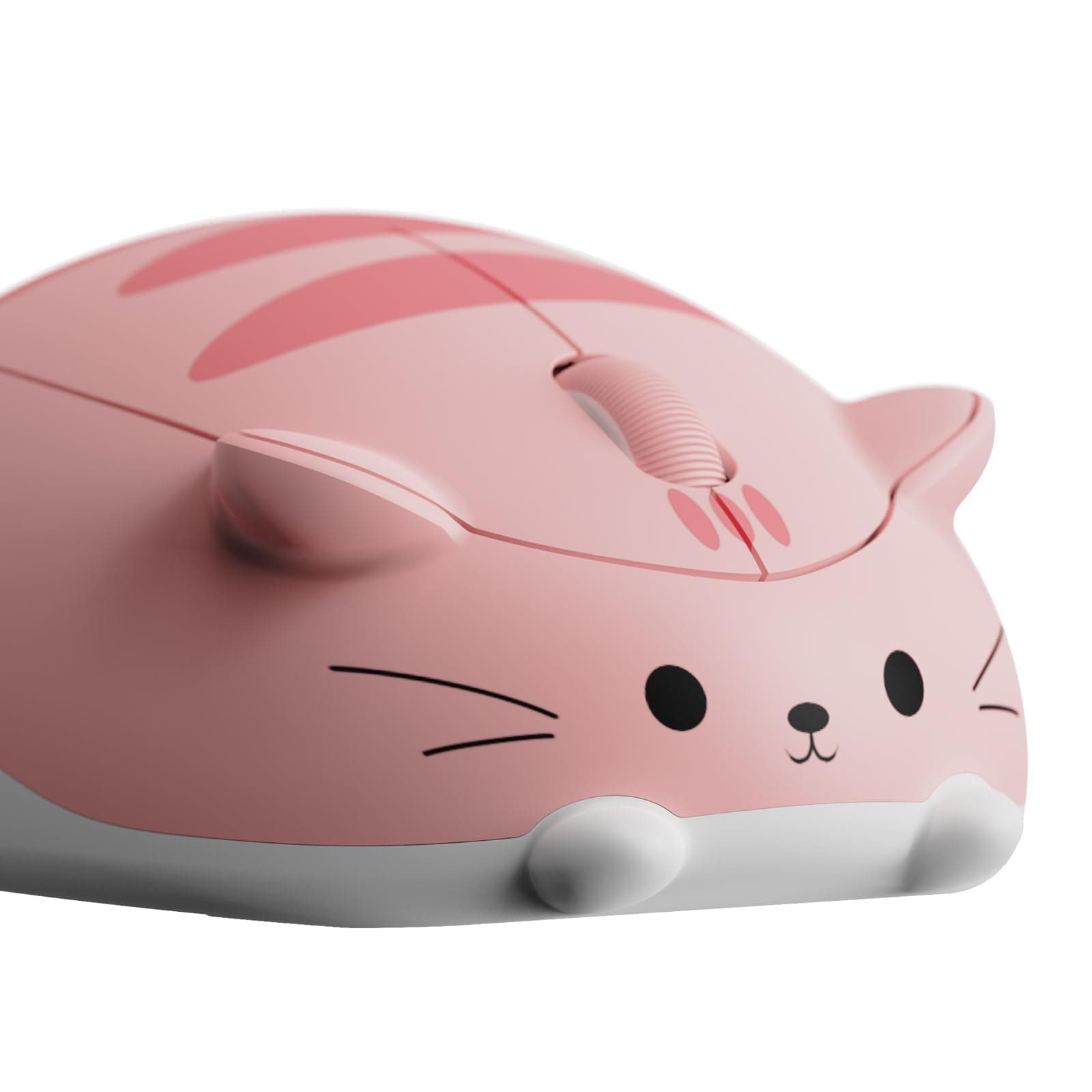 Akko Cat Theme Wireless Gaming Mouse Pink, Tri-Mode Mouse BT3.0/BT5.0/2.4G, Cute Optical Cordless Cartoon Mice for Computer/Laptop/Desktop/PC, Compatible with Mac/Win (Pink Angie)