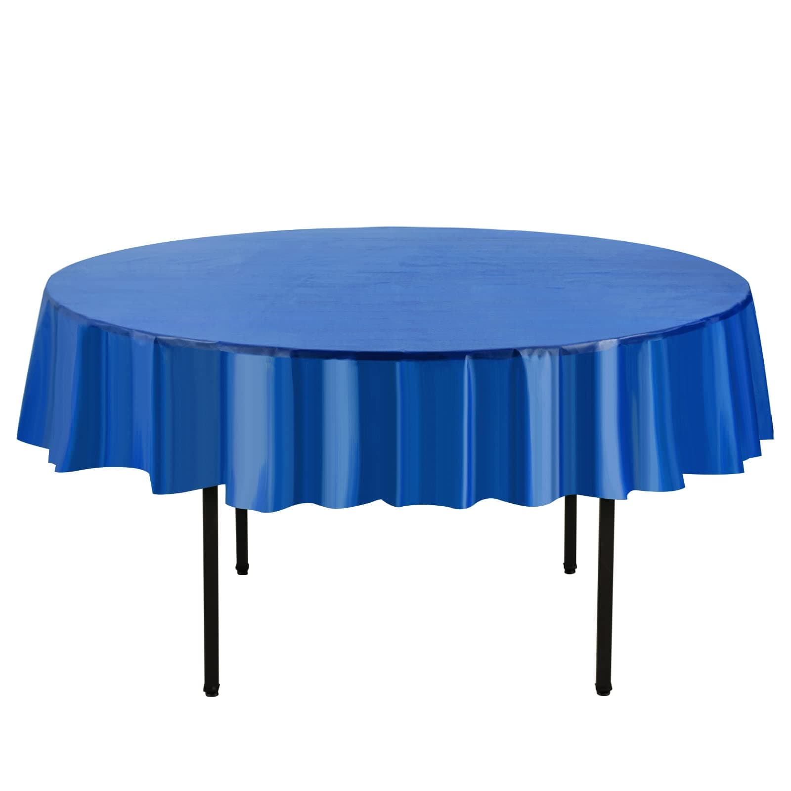 Royal Blue 12 Pack Premium Round Disposable Plastic Tablecloth - 84 Inch Round Plastic Table Cloths for Parties Disposable Tablecloth - Round Plastic Tablecloth - Blue Round Tablecloth by Eleclassi