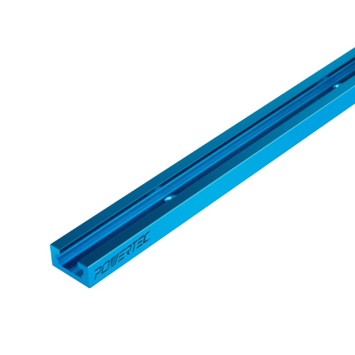 POWERTEC 71065 24 Inch Double-Cut Profile Universal T-Track with Predrilled Mounting Holes, 1PK, T Track for Woodworking Jigs and Fixtures, Drill Press Table, Router Table, Workbench