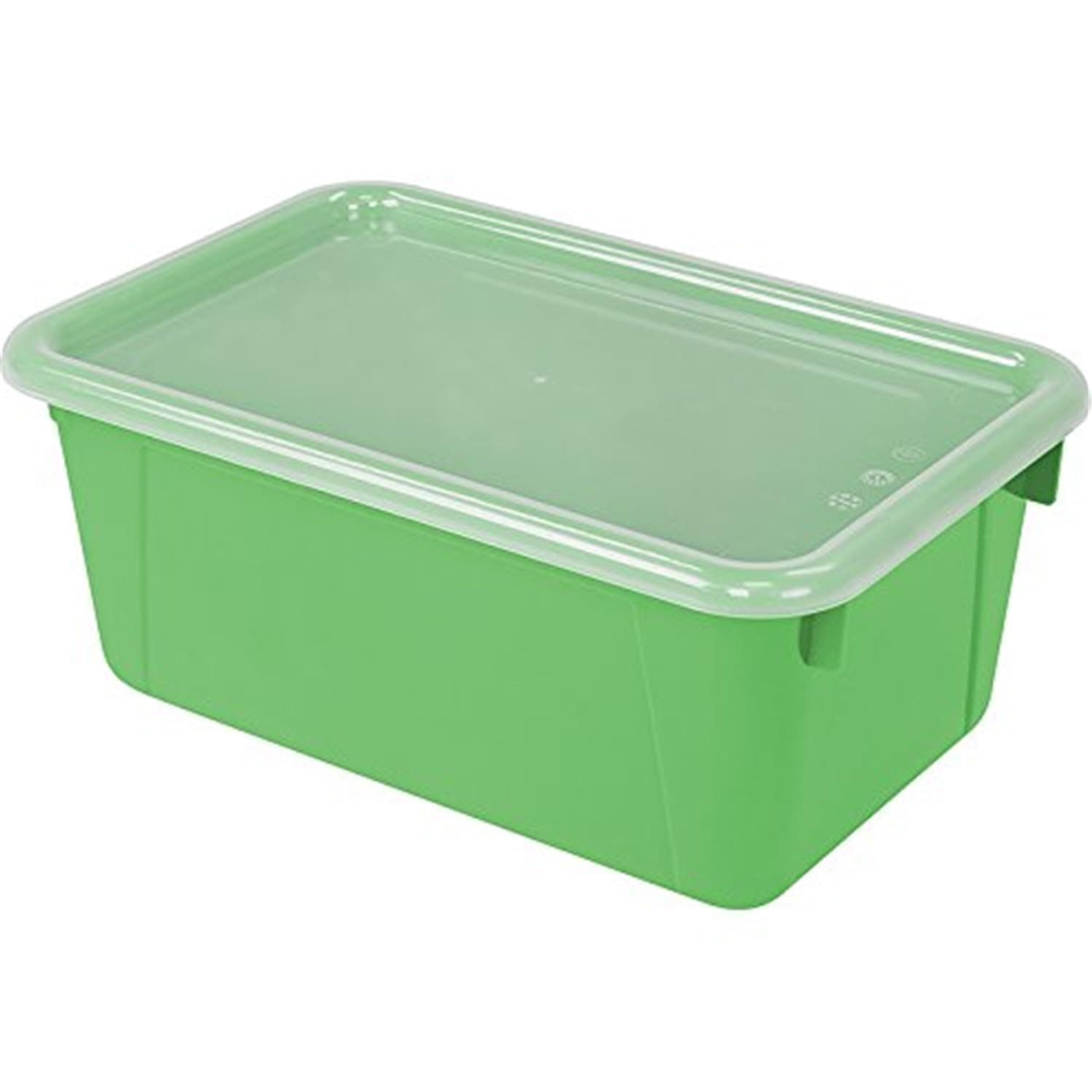 Art Deco Dreams Small Cubby Bins ? Plastic Storage Containers for Classroom with Non-Snap Lid, 12.2 x 7.8 x 5.1 inches, Green, 5-Pack